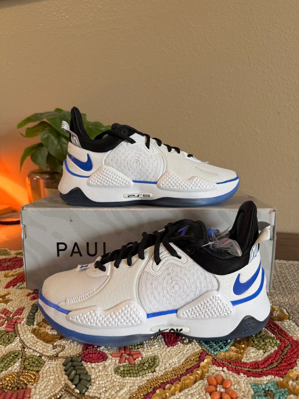 Nike PG 5 Playstation White Crimson Tint Blue Black PS5 CW3144 100